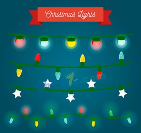 创意圣诞节彩灯串矢量素材